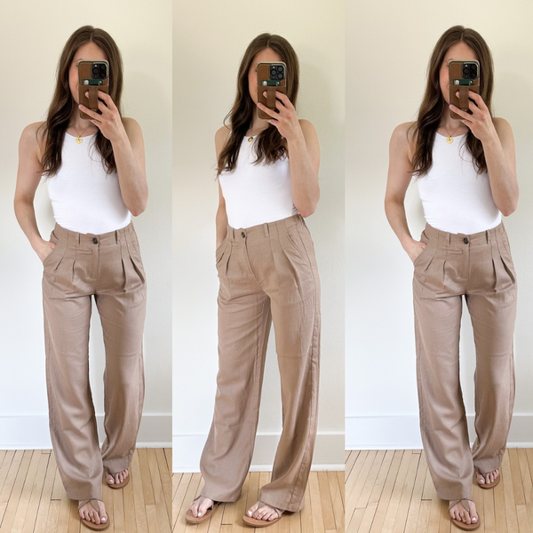 Kansas High Rise Linen Dress Pants [mocha]