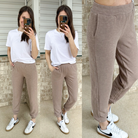 Cotton Slub Mocha Joggers