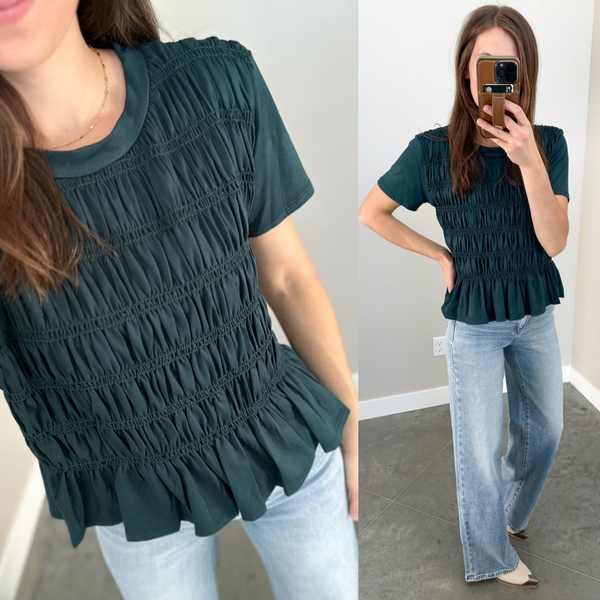 Cameo Smocked Top [Evergreen]