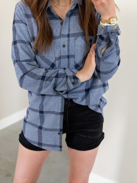 Maple Butter Soft Button Down [Navy Windowpane]