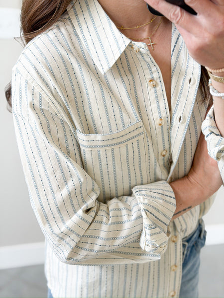 Lucky Blue Button Down