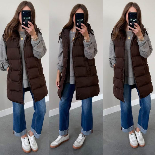 Long Line Vest [mocha + black]