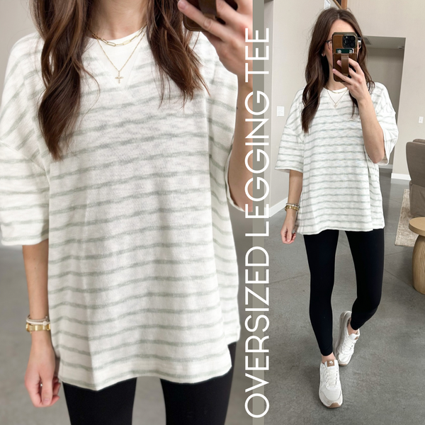 Sage Stripe Legging Tee