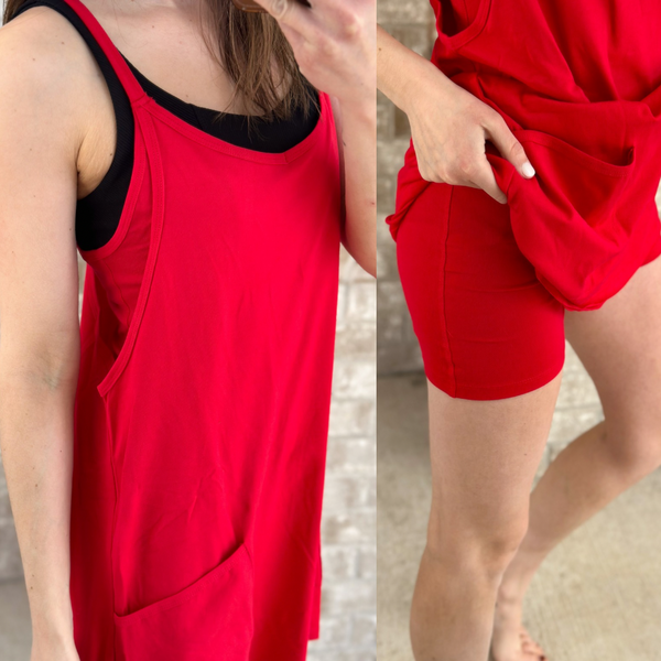 Summer Romper Dresses [black, grey, red, plum]