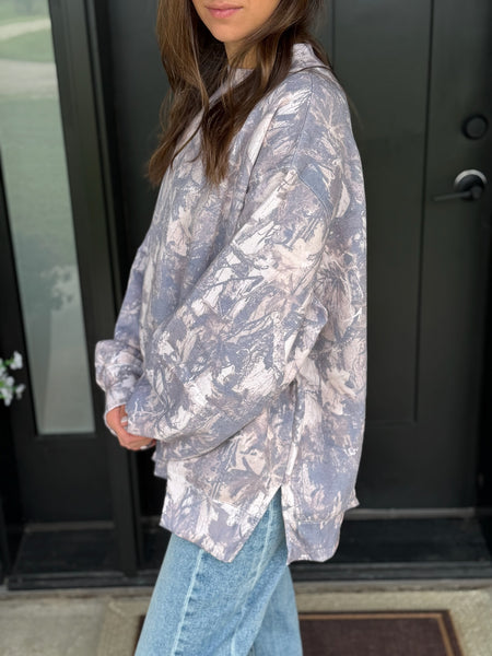 Camo Semi Mock Neck