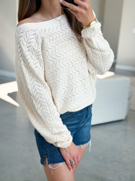 Fancy Soft Off Shoulder Knit
