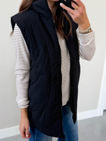 Fleece Lined Long Line Vest