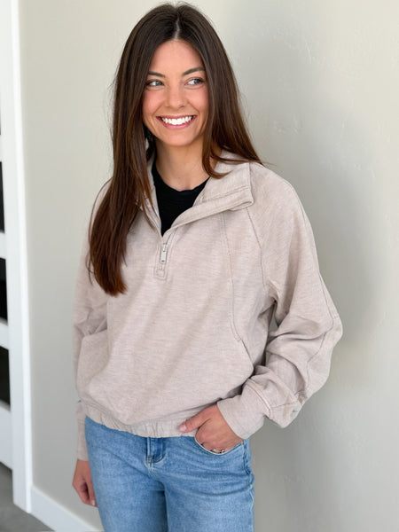 Run It BUTTERY Soft 1/4 Zips [gray & oatmeal]