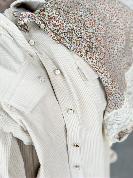 Jo Corduroy Stone Accent Button Down
