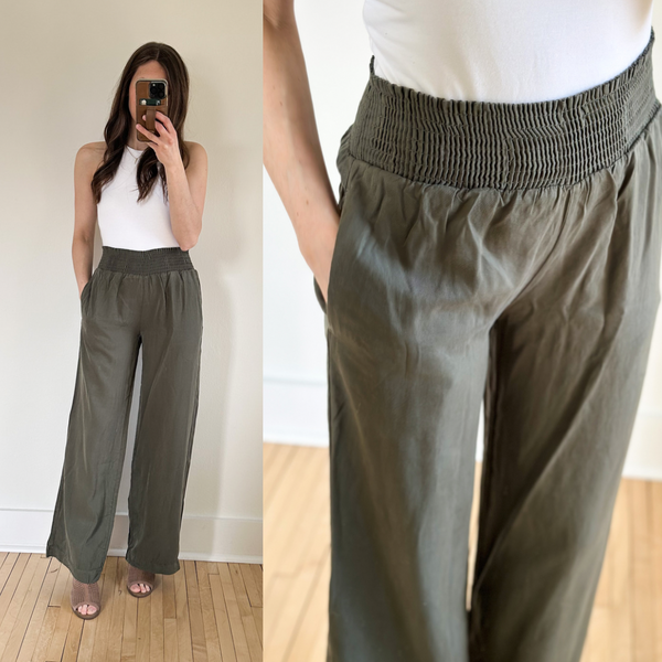 Grady High Rise Olive Pants Pre-ORDER 1-2 weeks