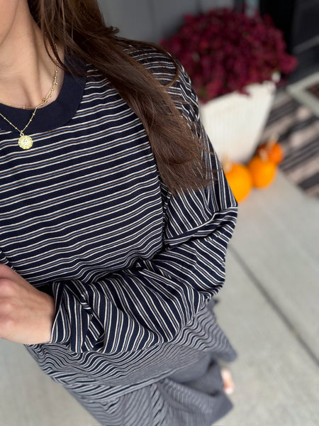 Fall Blues Stripe Long Sleeve