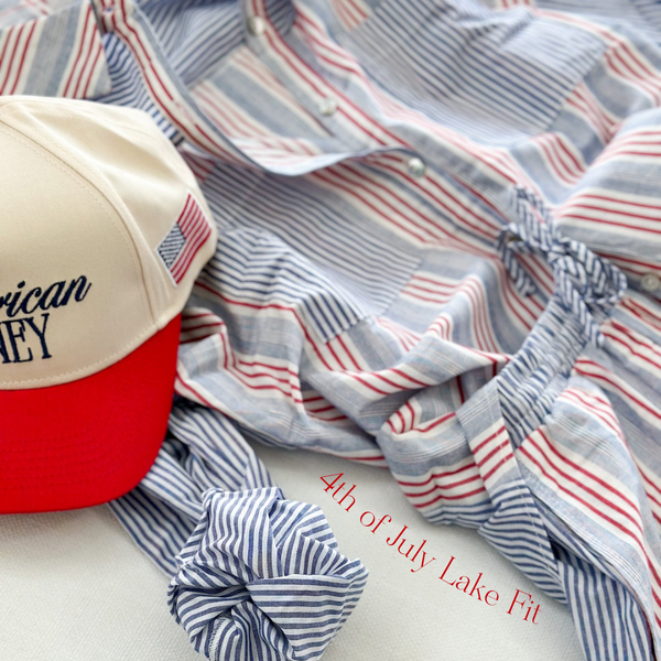 Red, White, & Blue SET! [button up & shorts included!]