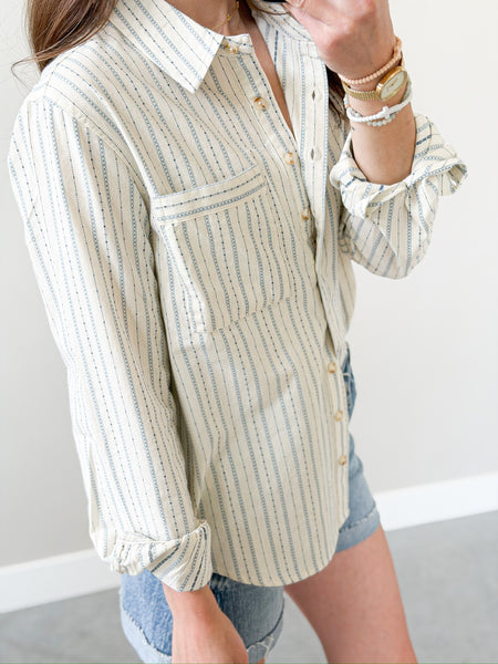 Lucky Blue Button Down