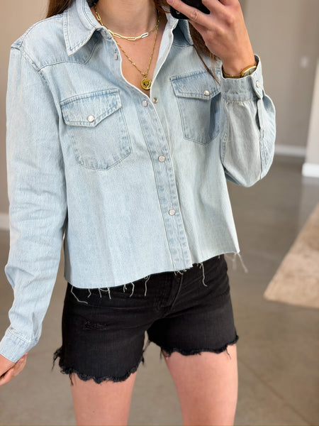 Riley Crop Pearl Snap