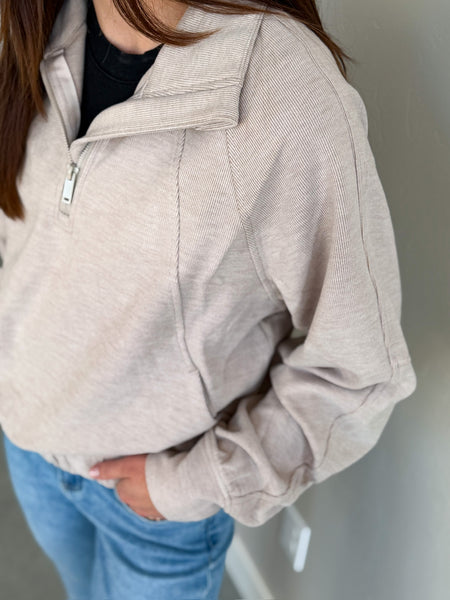 Run It BUTTERY Soft 1/4 Zips [gray & oatmeal]