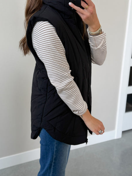 Fleece Lined Long Line Vest
