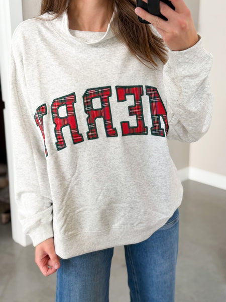 Merry [patch work] Mock Neck