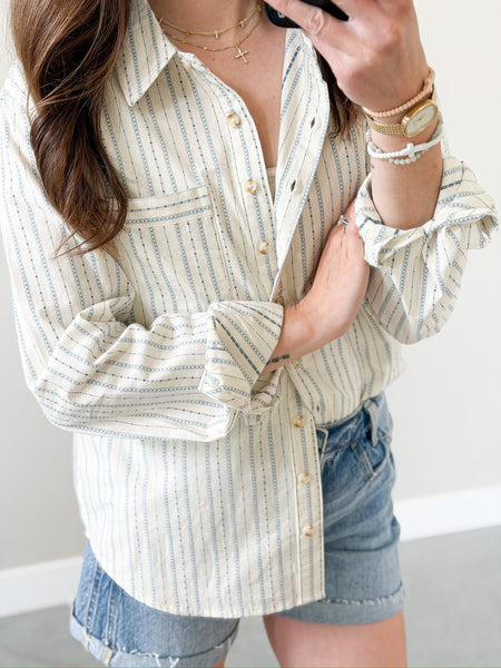 Lucky Blue Button Down