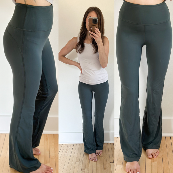 Jenna Flare Leggings [Pine & Black]