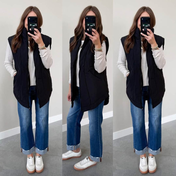 Fleece Lined Long Line Vest