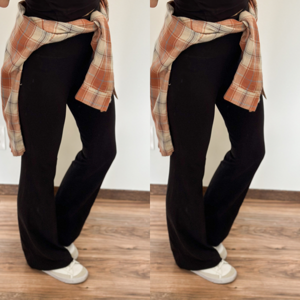 Jenna Flare Leggings [Pine & Black]