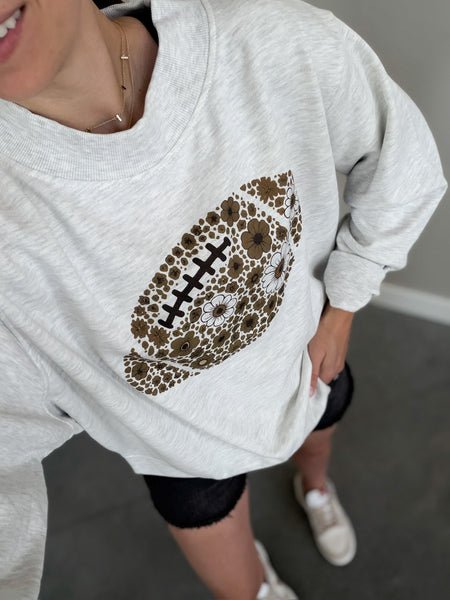 Floral Football Mock Neck