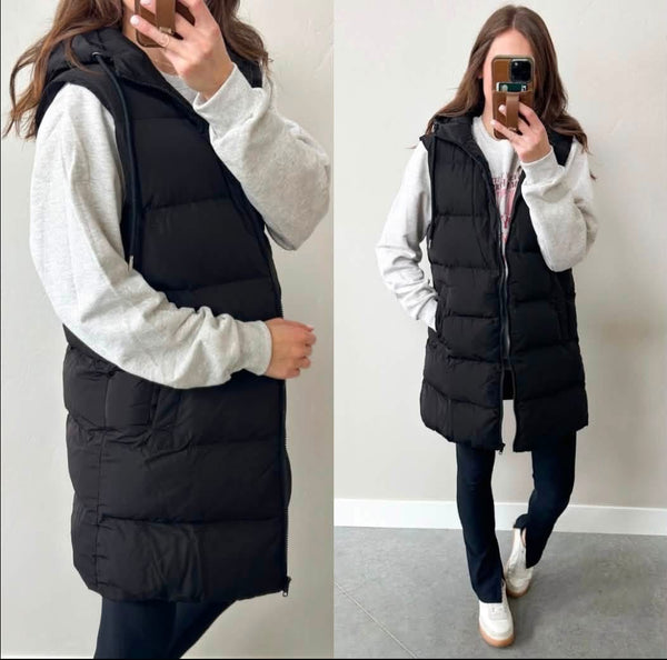 Long Line Vest [mocha + black]