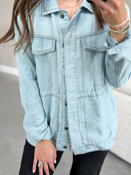 There is No Way that is Denim Jacket [long] Olive & Denim