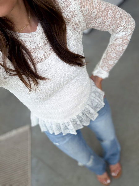 Lace Peplum Top