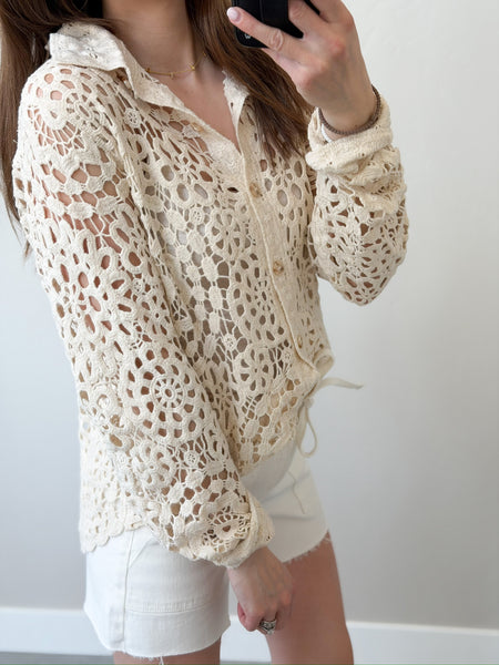 Clear Water Crochet Button Down