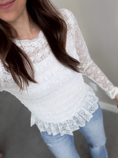 Lace Peplum Top