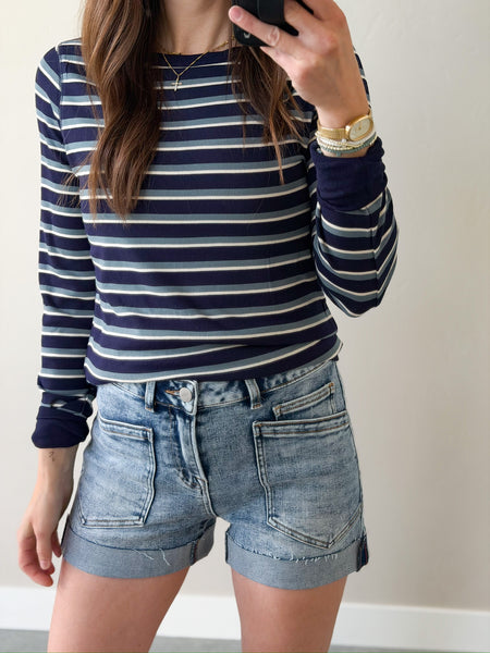 Navy Pier Ribbed Striped Breya