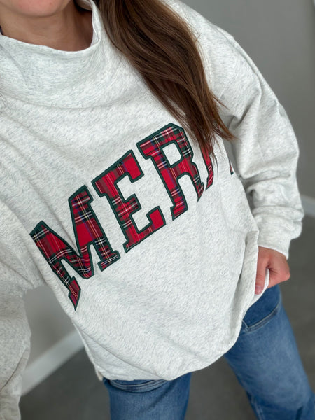 Merry [patch work] Mock Neck