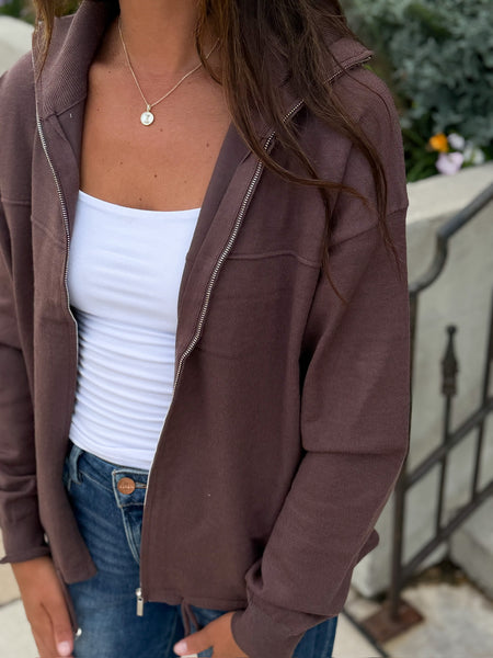 Gracen Knit Full Zip [oatmeal & coco]