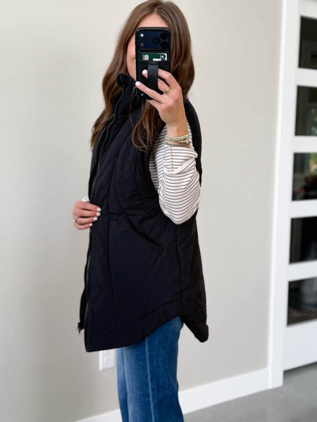 Fleece Lined Long Line Vest