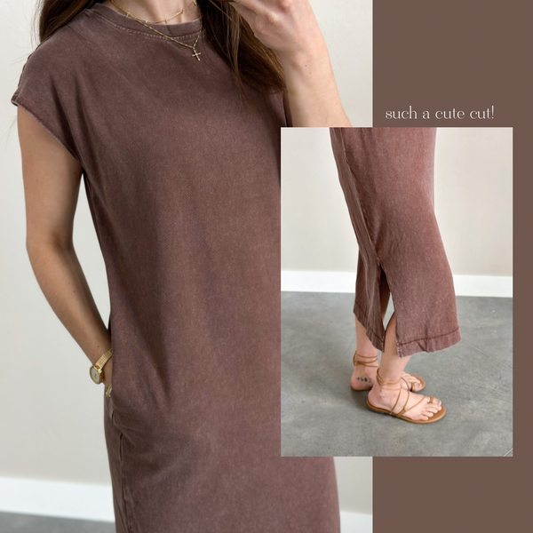 Flin Flowy Dress [mocha wash]