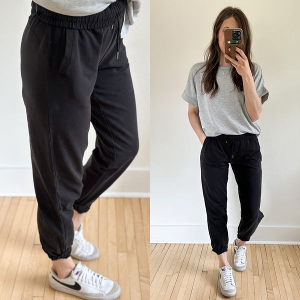 Connie Cotton Twill Black Joggers