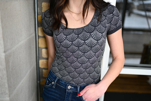 Toni Textured Tee [Oatmeal & Charcoal]
