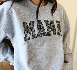 MAMA Lace Puffer Crew