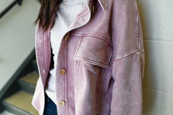 Rosey Cozy Fleece Shacket [ships in 1-2 weeks!]