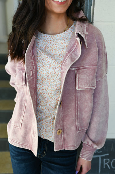 Rosey Cozy Fleece Shacket [ships in 1-2 weeks!]