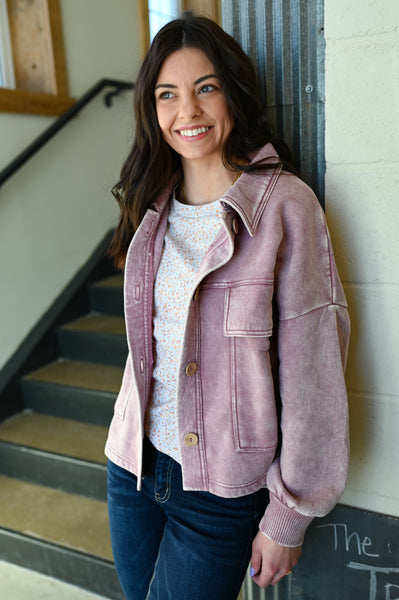 Rosey Cozy Fleece Shacket [ships in 1-2 weeks!]