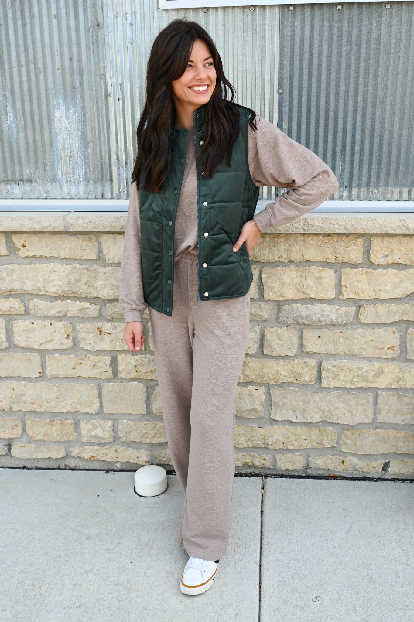 Taupe Cotton Slub Texture Set [top & bottom included!]