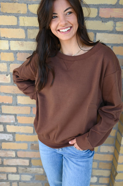 Basic Boatneck/Off Shoulder Fleece Crew