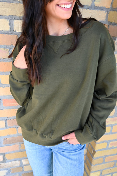 Basic Boatneck/Off Shoulder Fleece Crew