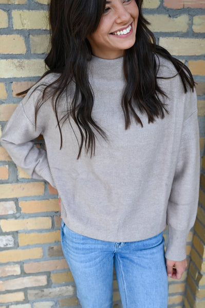 Nikki Mock Neck Butter Sweater