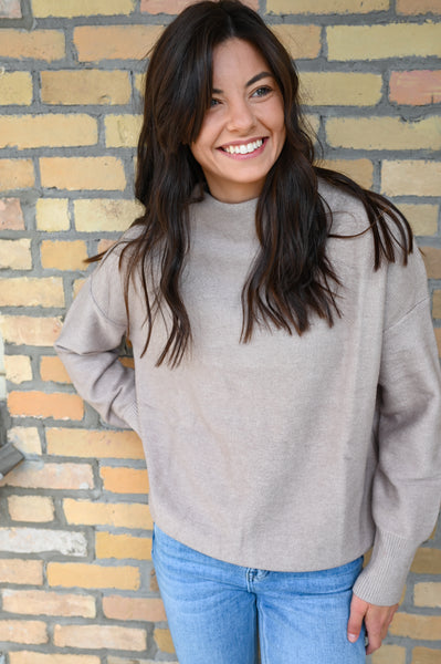 Nikki Mock Neck Butter Sweater