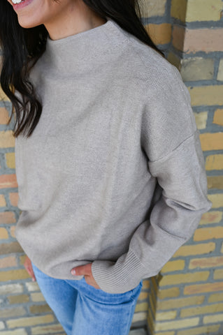 Nikki Mock Neck Butter Sweater