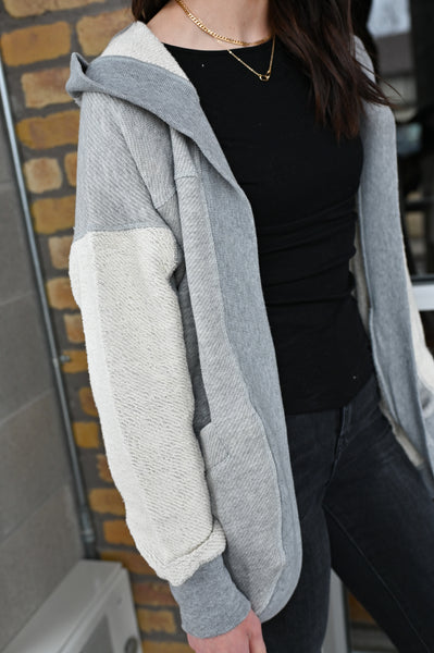 Tate Hooded French Terry Cardigan
