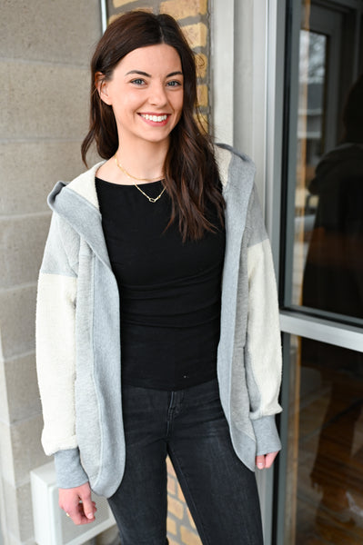 Tate Hooded French Terry Cardigan